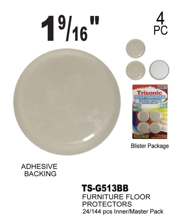 TS-G513BB - Plastic Round Furniture Floor Protectors