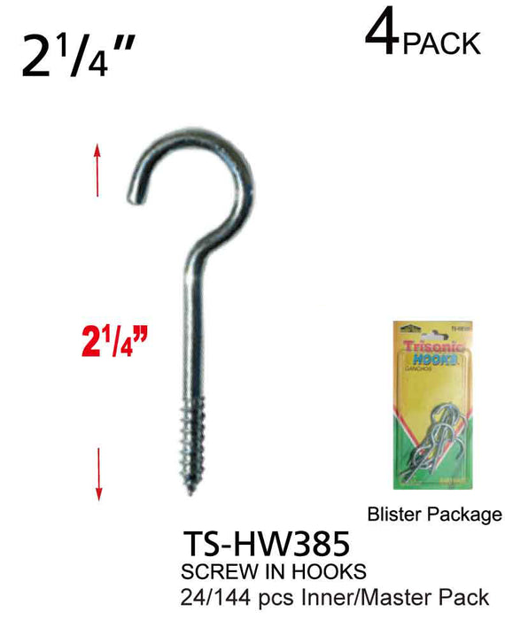TS-HW385 - Screw In Hooks (2¬")