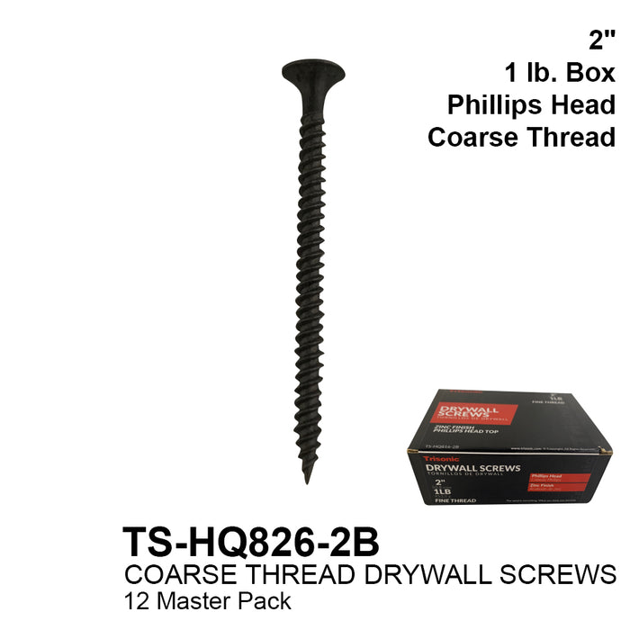 TS-HQ826-2B - Boxed Coarse Thread Drywall Screws (2")