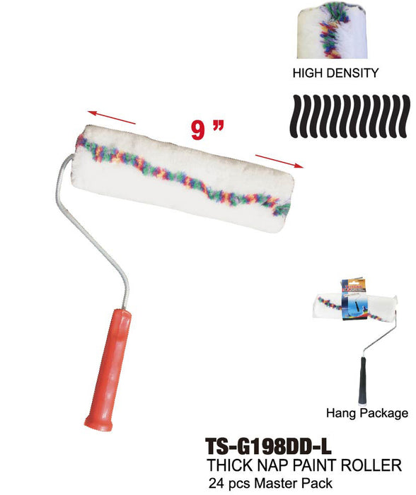 TS-G198DD-L - Thick Nap Paint Roller & Frame (9")