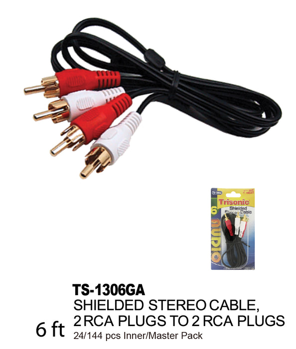 TS-1306GA - 2 RCA Plugs to 2 RCA Plugs (6 ft.)