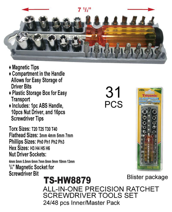 TS-HW8879 - Precision Ratchet Screwdriver Tool Set