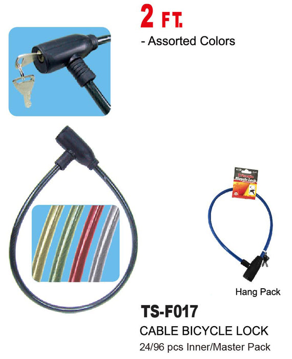 TS-F017 - 2' Cable Bicycle Lock
