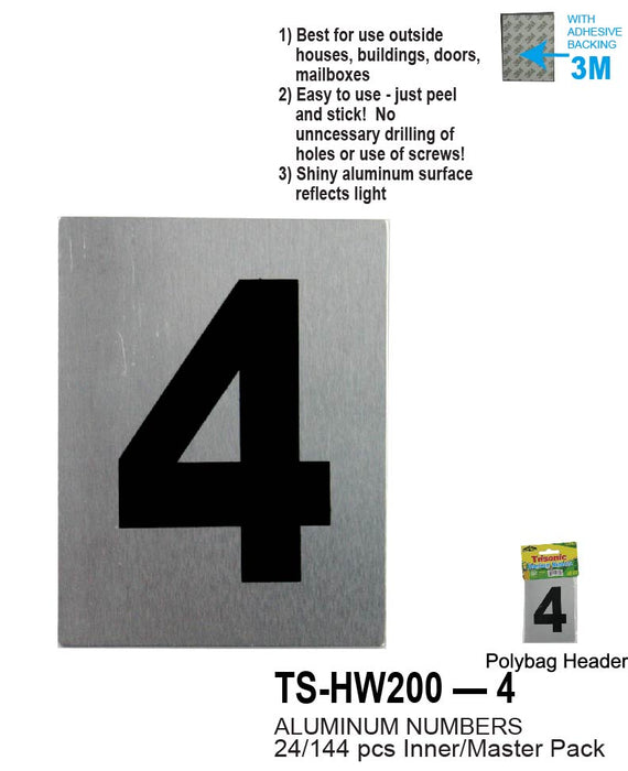 TS-HW200-4 - Aluminum Number ("4")