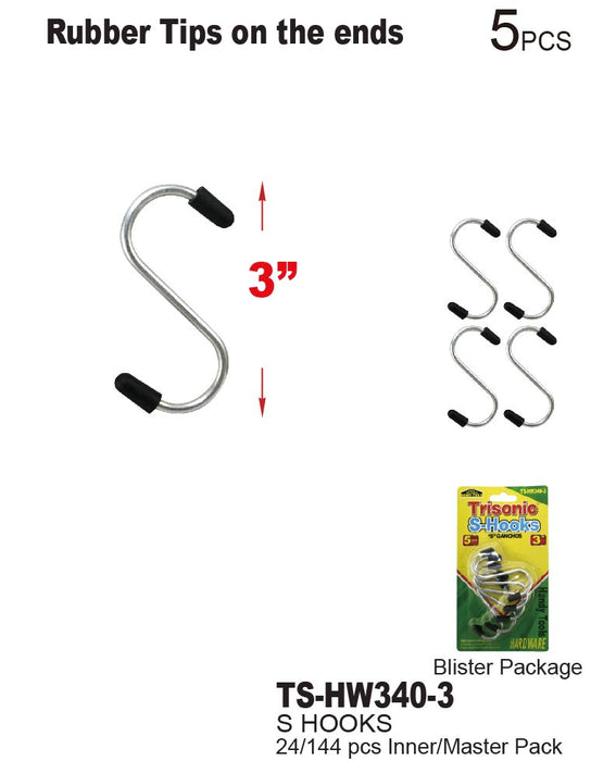 TS-HW340-3 - S Hooks (3")