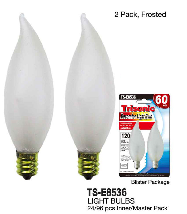 TS-E8536 - 60W Frosted Turntip Candelabra Base Bulb