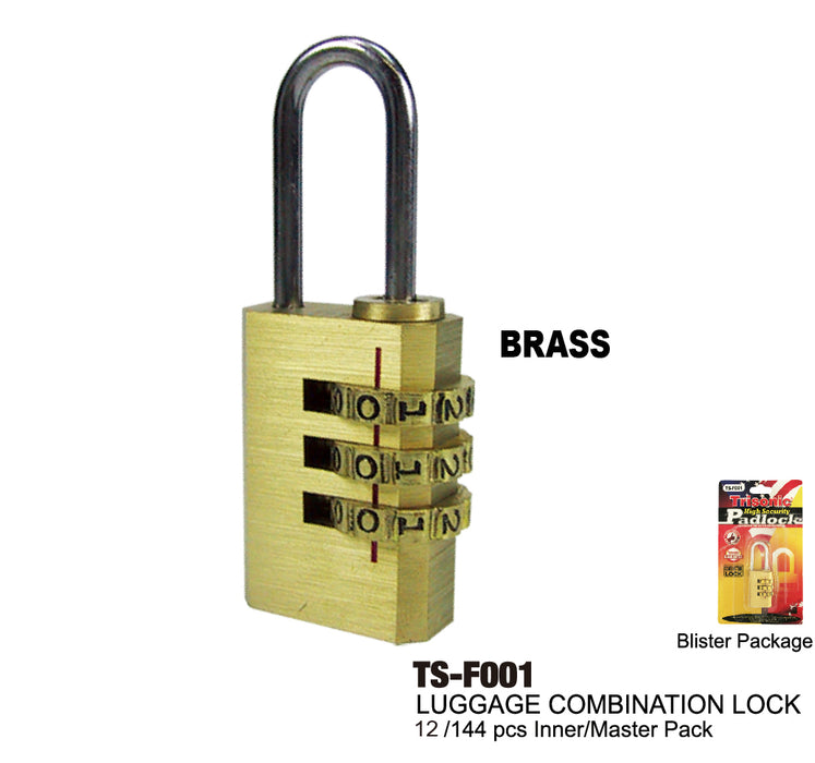 TS-F001 - Brass Lugguage Combination Lock