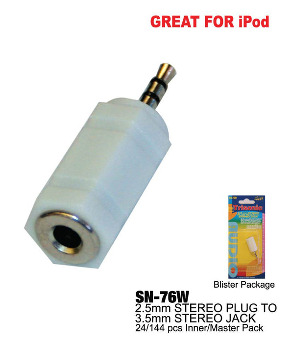 SN-76W - 2.5mm Stereo Plug to 3.5mm Stereo Jack **