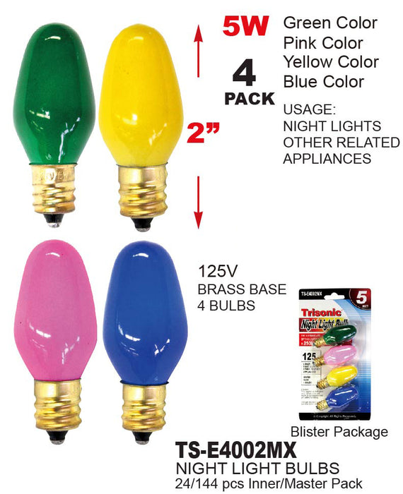 TS-E4002MX - Mixed Color Night Light Bulbs