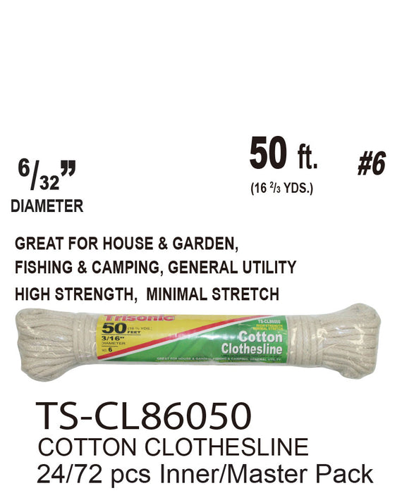 TS-CL86050 - #6 Cotton Clothesline (50 ft.) **