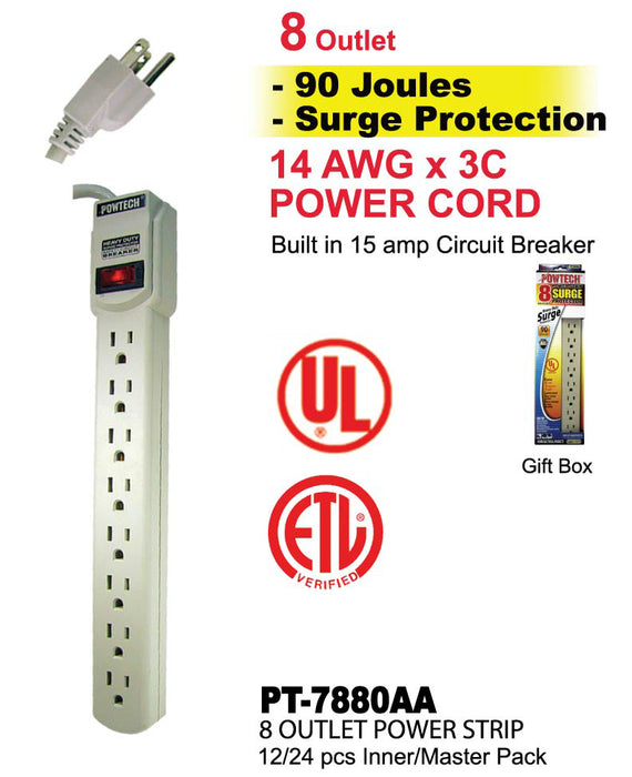 PT-7880AA - 8 Outlet UL Power Strip