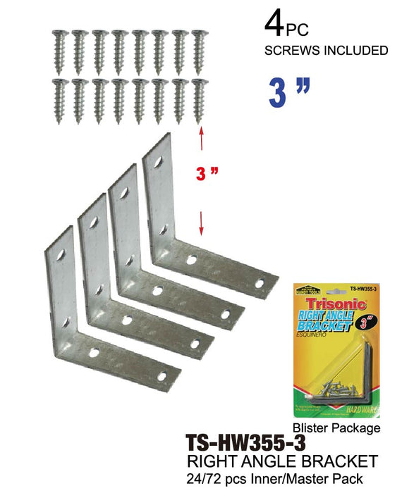 TS-HW355-3 - Right Angle Bracket (3")