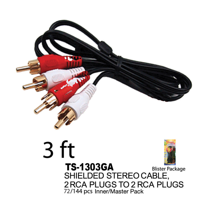 TS-1303GA - 2 RCA Plugs to 2 RCA Plugs (3 ft.)