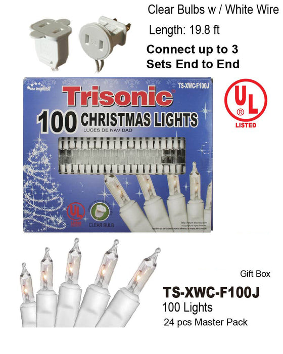 100 Christmas Lights in Flat Box White Color