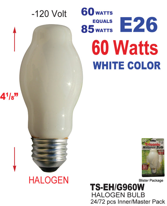 TS-EH/G960W - White Decorator Halogen Bulbs (60W/85W) ***