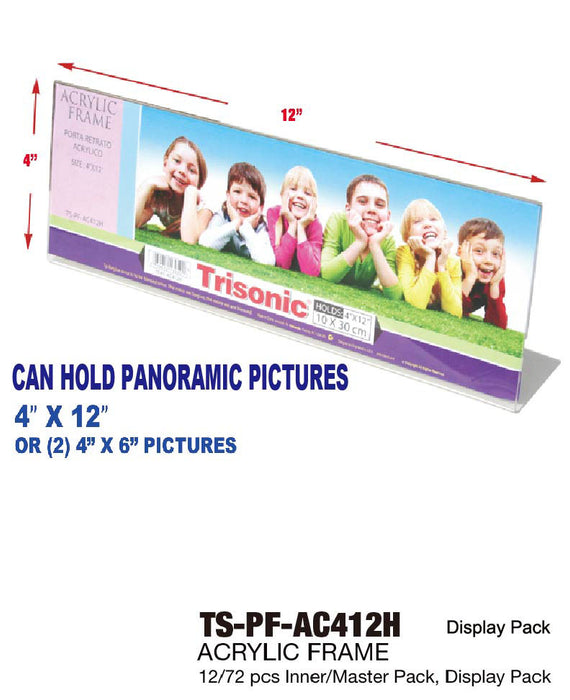 TS-PF-AC412H - 4x12" Horizontal Acrylic Frame**