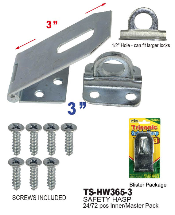 TS-HW365-3 - Heavy Duty Safety Hasp (3")