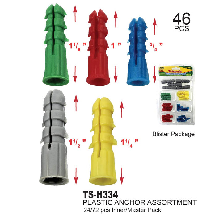 TS-H334 - Plastic Anchor Assortment
