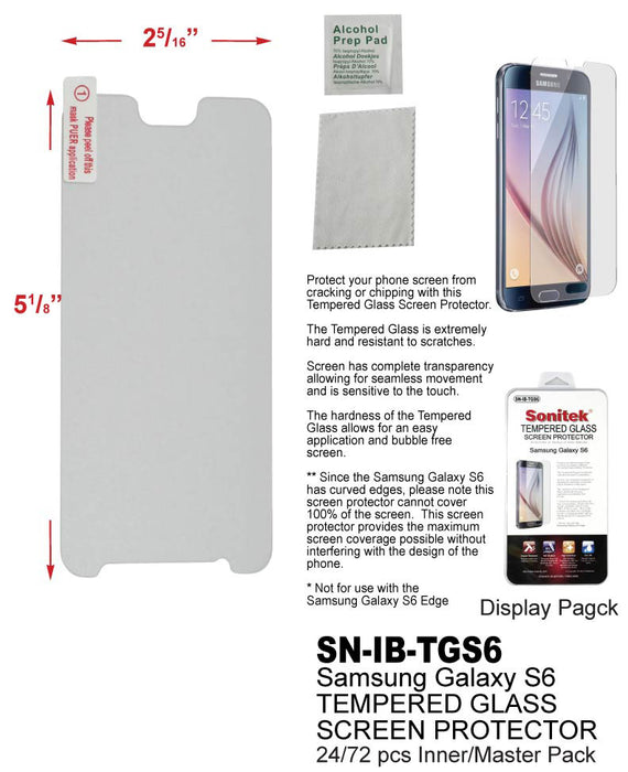 SN-IB-TGS6 - Samsung Tempered Glass Screen Protector **