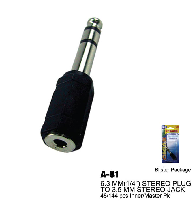 A-81 - 6.3mm Stereo Plug to 3.5mm Stereo Jack