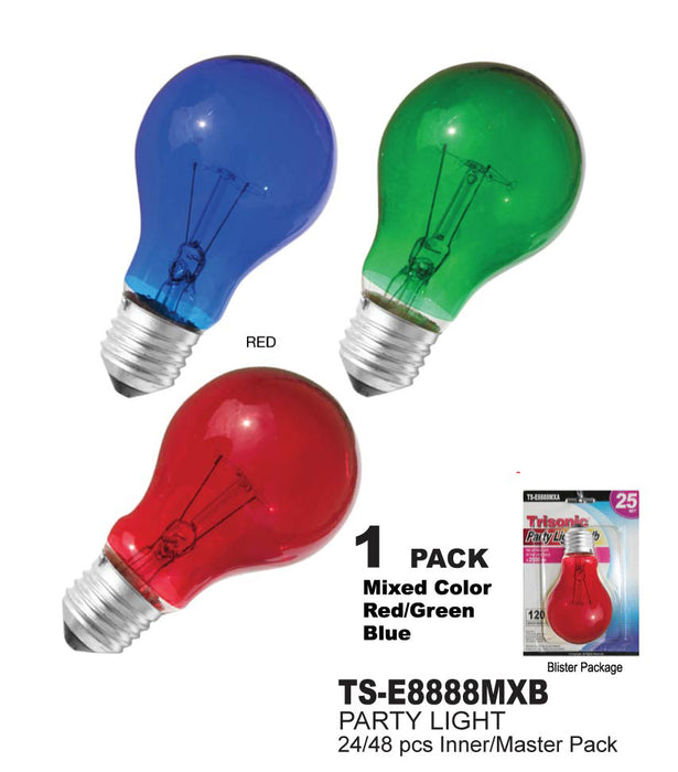 TS-E8888MXB - 25W Color Party Bulbs