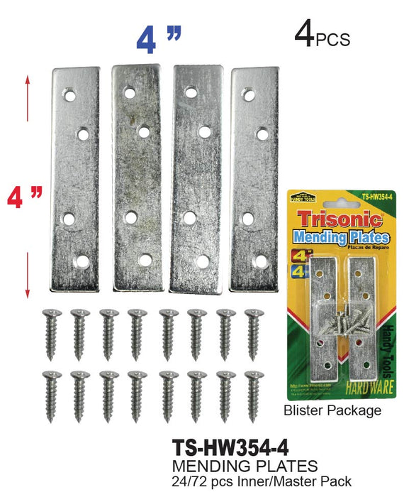 TS-HW354-4 - Heavy Duty Mending Plates (4")