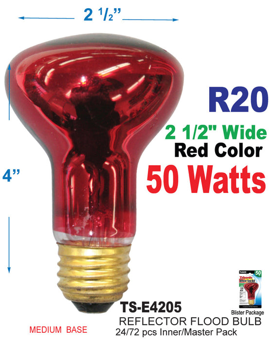 TS-E4205 - R20 Reflector Flood Bulb (Red)