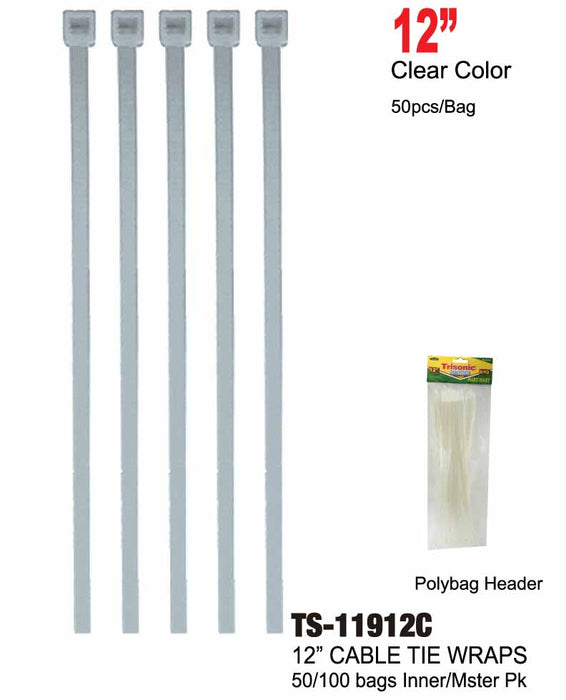 TS-11912C - Clear Cable Ties (12 in.)