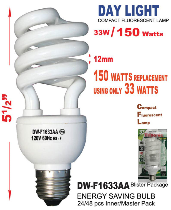 DW-F1633AA - Energy Saving Large Spiral Daylight Bulb (33W/150W)