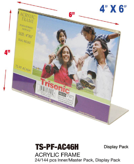 TS-PF-AC46H - 4x6" Horizontal Acrylic Frame