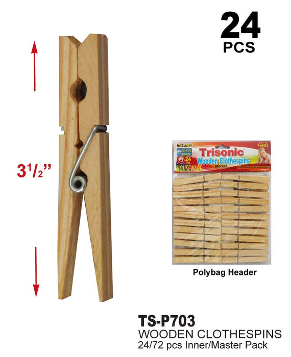 TS-P703 - Wooden Clothes Pins