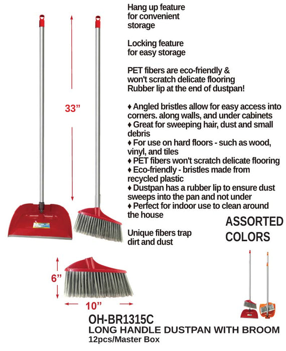 OH-BR1315C - Long Dust Pan with Broom