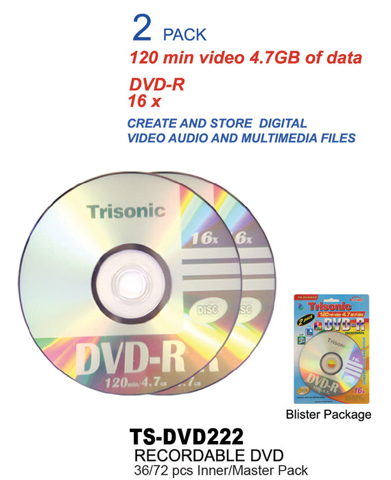 TS-DVD222 - Blank Recordable DVD's