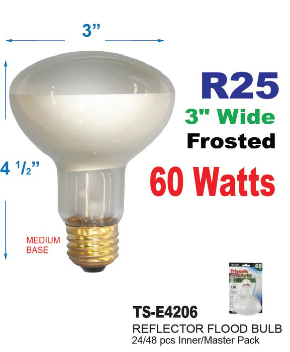 TS-E4206 - R25 Frosted Reflector Flood Bulb (60 Watts)
