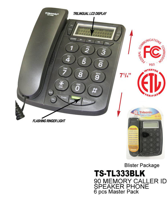 TS-TL333 BLK - 90 Memory Caller ID Speaker Phone