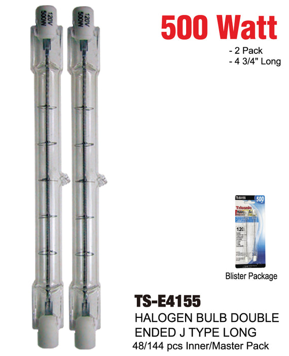 TS-E4155 - Double Ended J Type Short Halogen Bulbs (500 Watts)