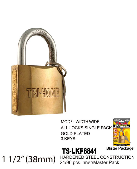 TS-LKF6841 - Gold Plated Steel Padlock (1«")