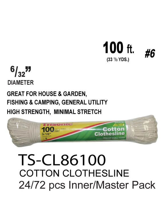 TS-CL86100 - #6 Cotton Clothesline (100 ft.) **