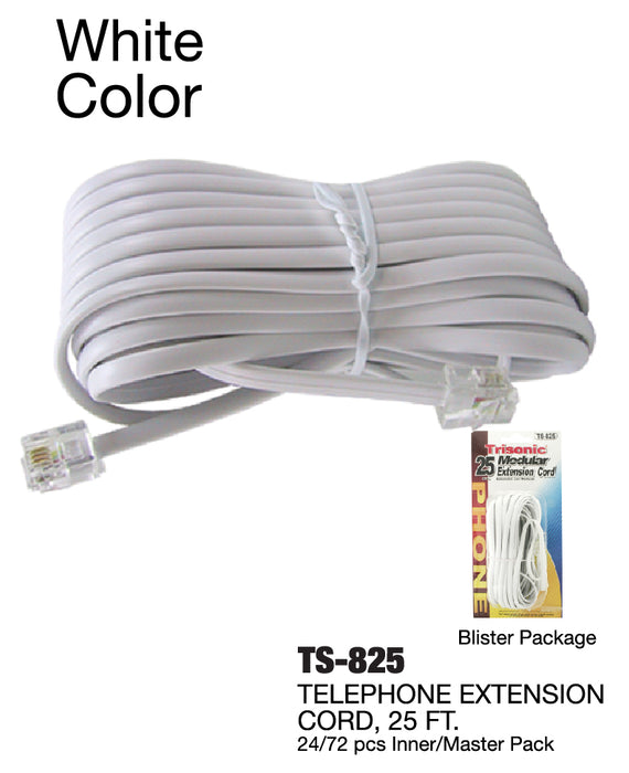 TS-825 WHT - Telephone Extension Cord