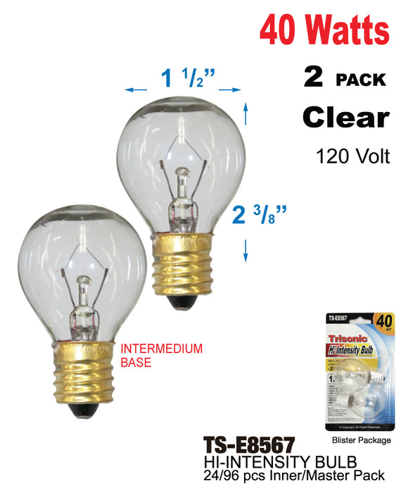 TS-E8567 - Clear High Intensity Light Bulbs (40 Watts)