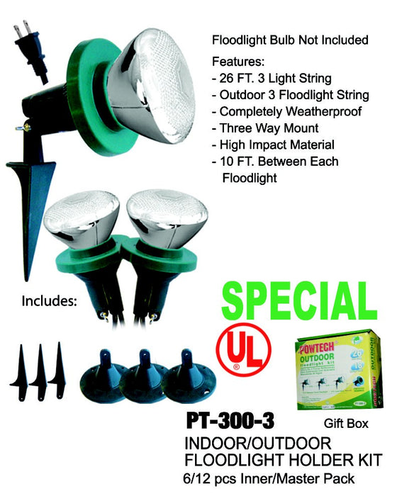 PT-300-3 - Indoor/Outdoor Floodlight Holder Kit **