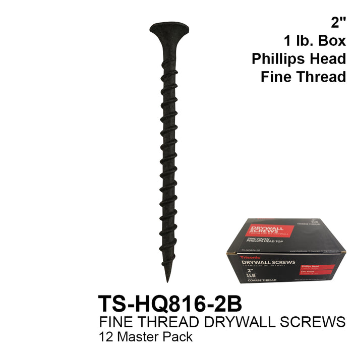 TS-HQ816-2B - Boxed Fine Thread Drywall Screws (2")