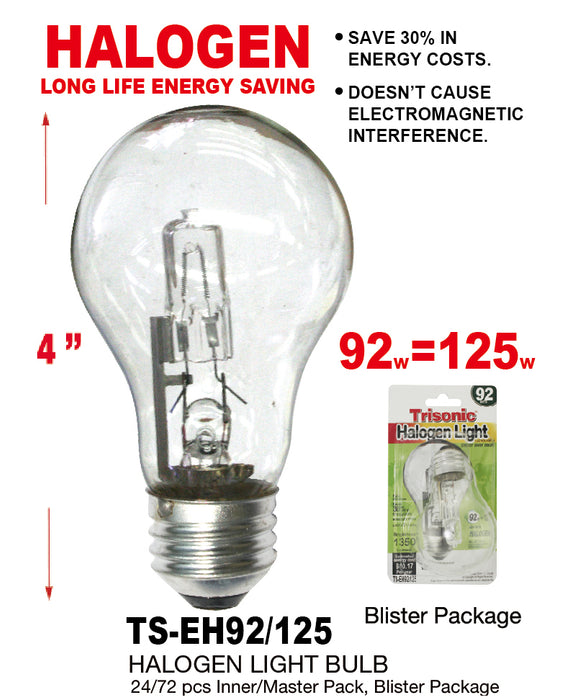 TS-EH92/125 - Clear Halogen Bulb (92W/125W)
