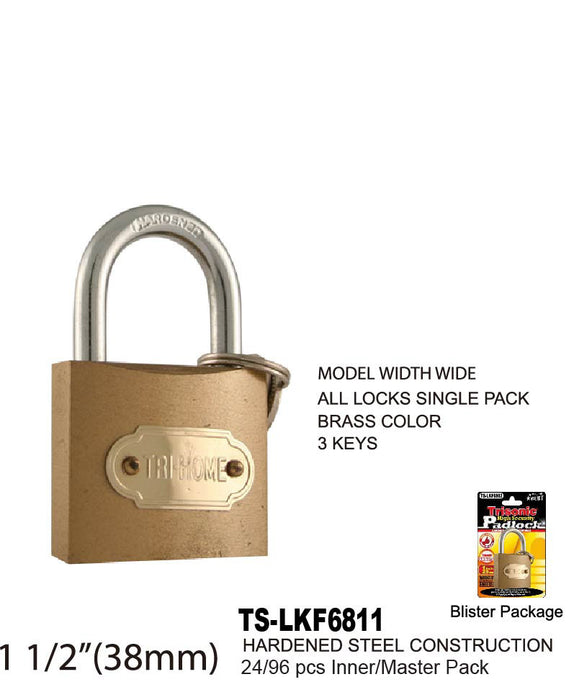 TS-LKF6811 - Brass Colored Steel Padlock (1«")