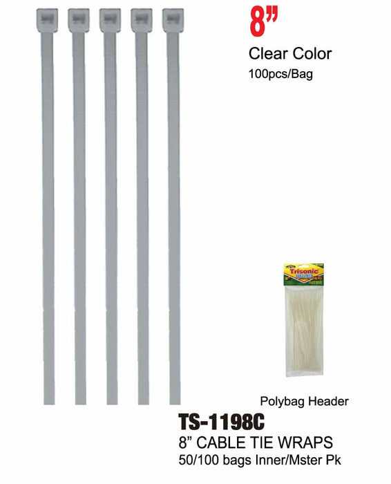TS-1198C - Clear Cable Ties (8 in.)