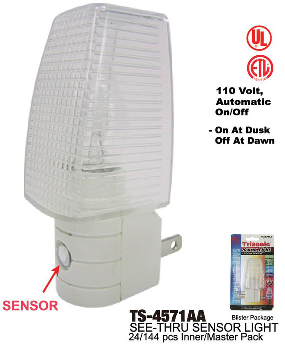 TS-4571AA - UL Clear Sensor Night Light