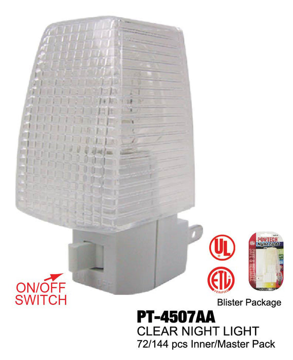 PT-4507AA - UL Clear Rectangular Night Light