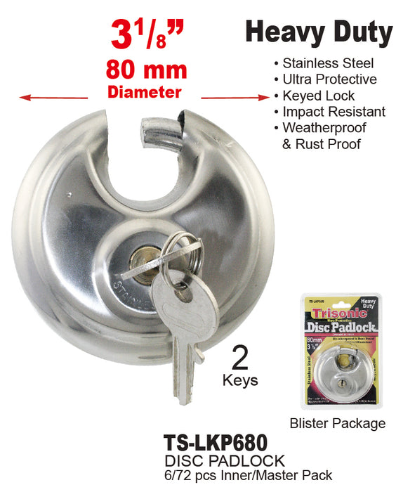 TS-LKP680 - Heavy Duty Disc Padlock (3?")