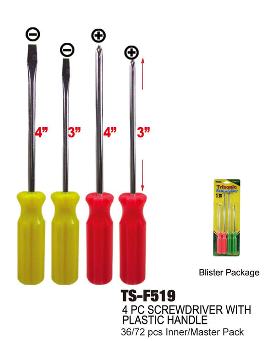 TS-F519 - Screwdrivers w/ Plastic Handle