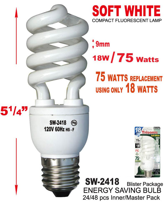 SW-2418 - Energy Saving Soft White Bulb (18W/75W)